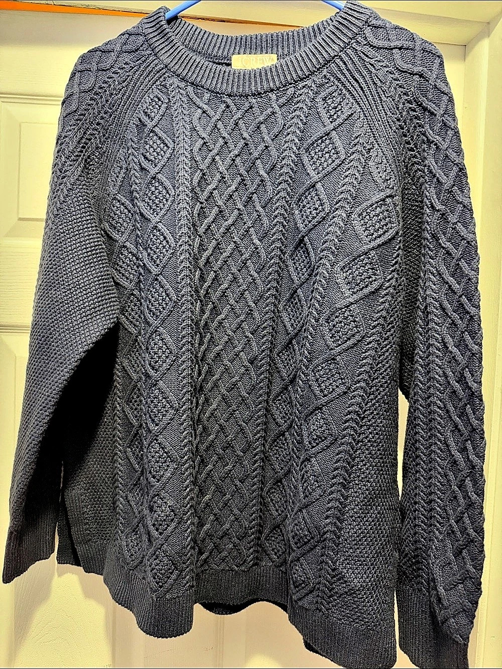 J.Crew cable knit sweater, true navy